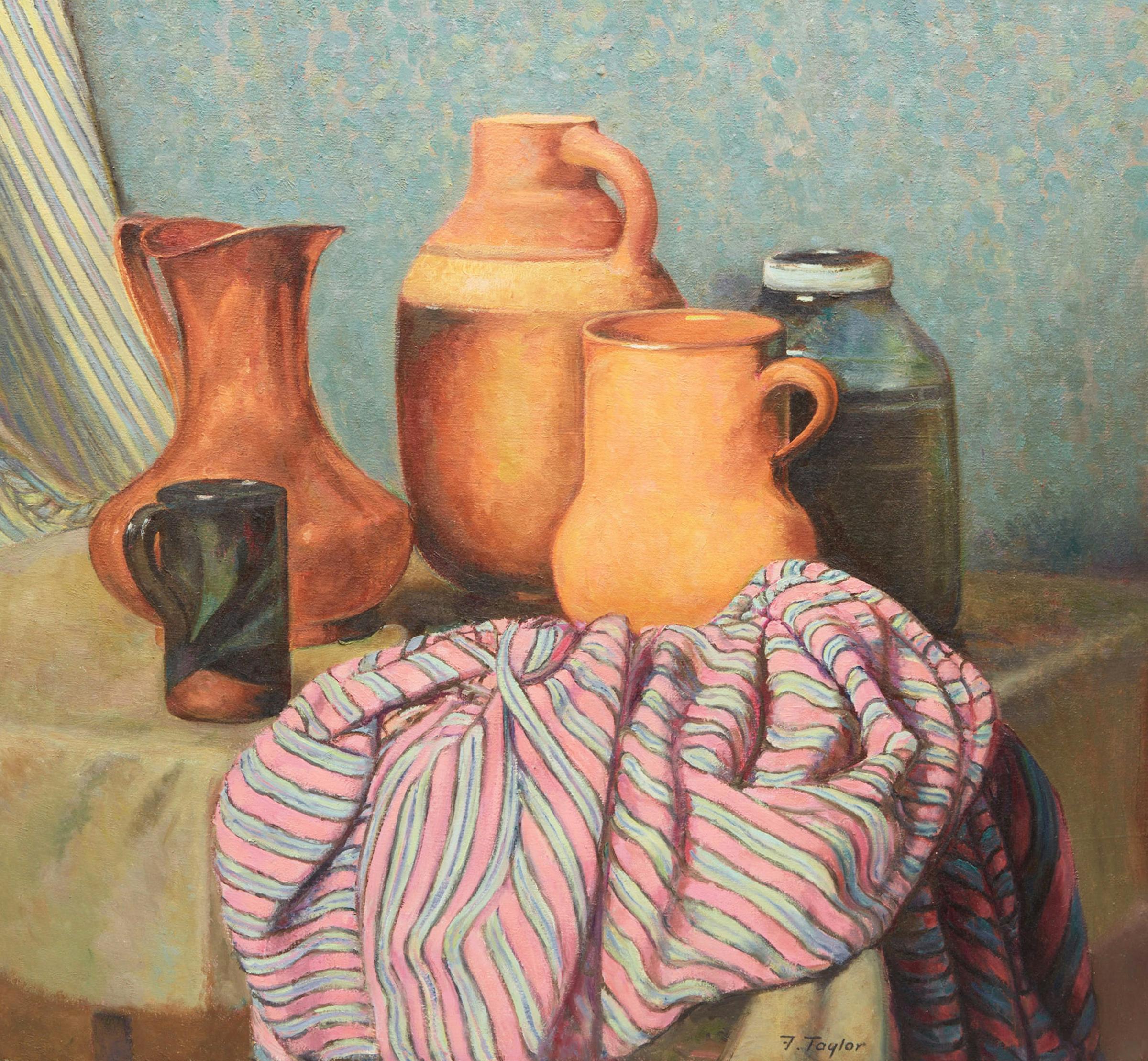 Frederick Bourchier Taylor (1906-1987) - Pottery, Copper & Striped Material