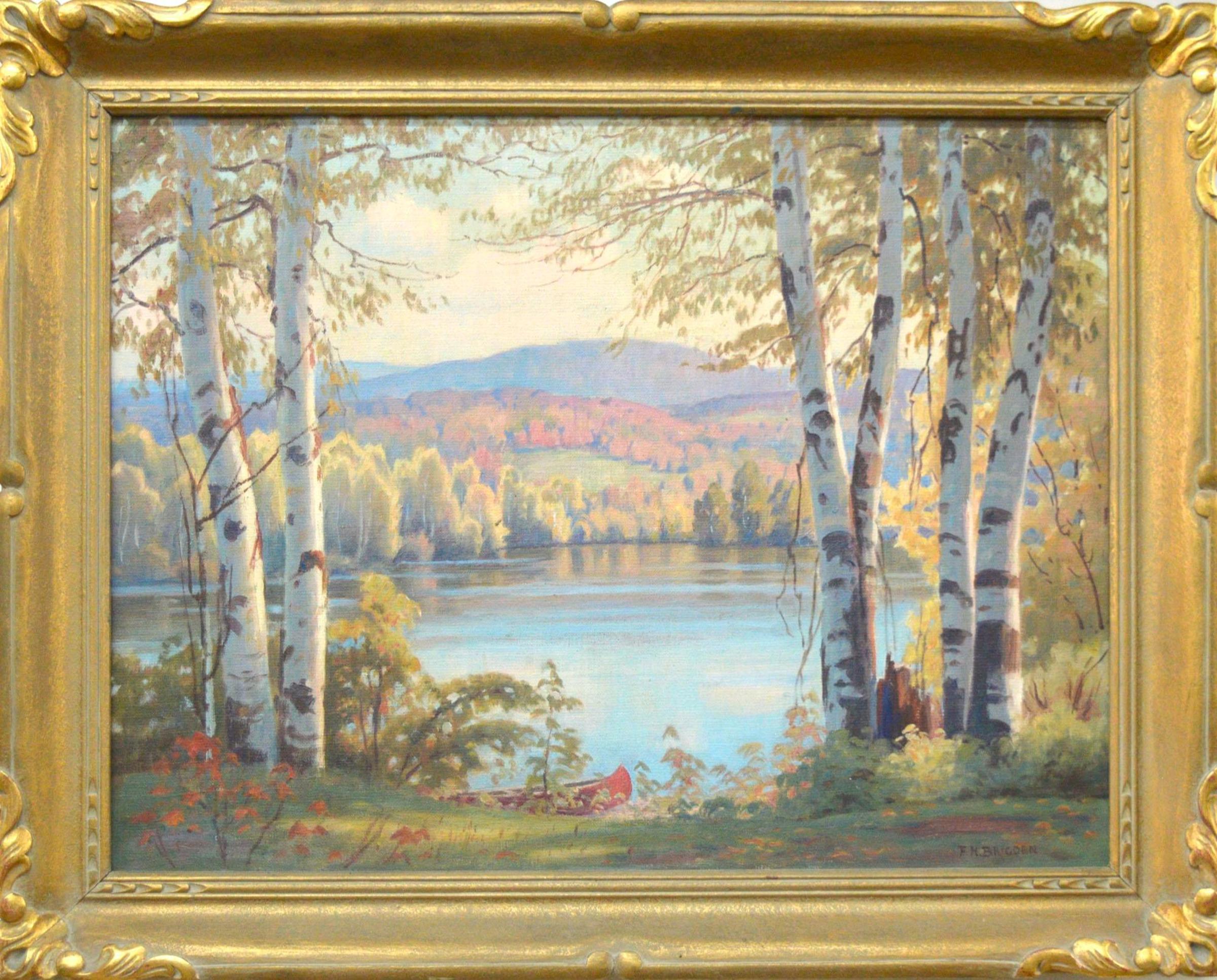 Frederick Henry Brigden (1871-1956) - Lac à travers les bouleaux en automne