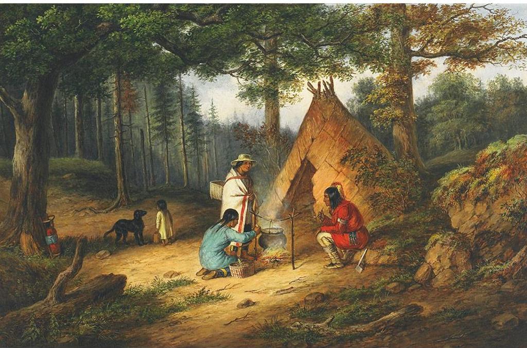 Cornelius David Krieghoff (1815-1872) - Caughnawaga Indians At Camp