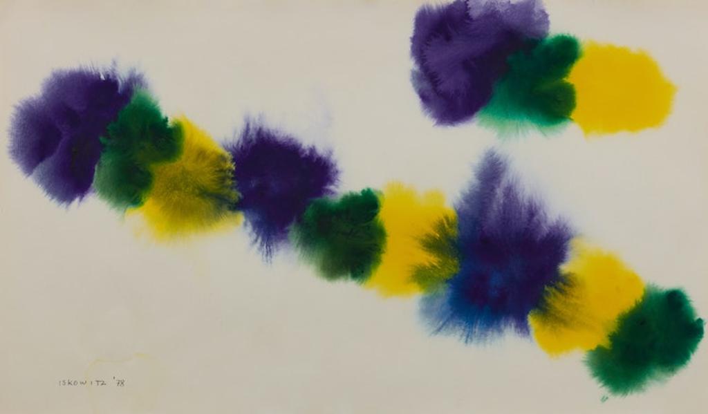 Gershon Iskowitz (1921-1988) - Untitled Abstract (Blue and Yellow)