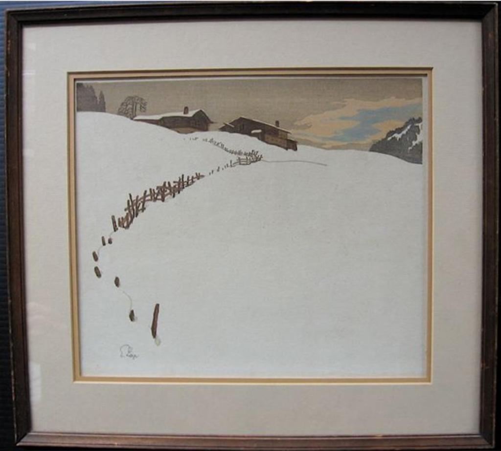 Engelbert Lap (1886-1970) - Snow Covered Cabins