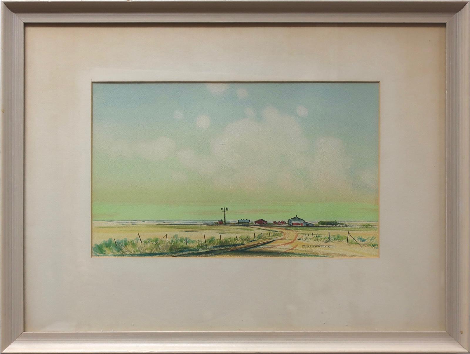 Robert Newton Hurley (1894-1980) - Untitled (Farm With Weather Vane)