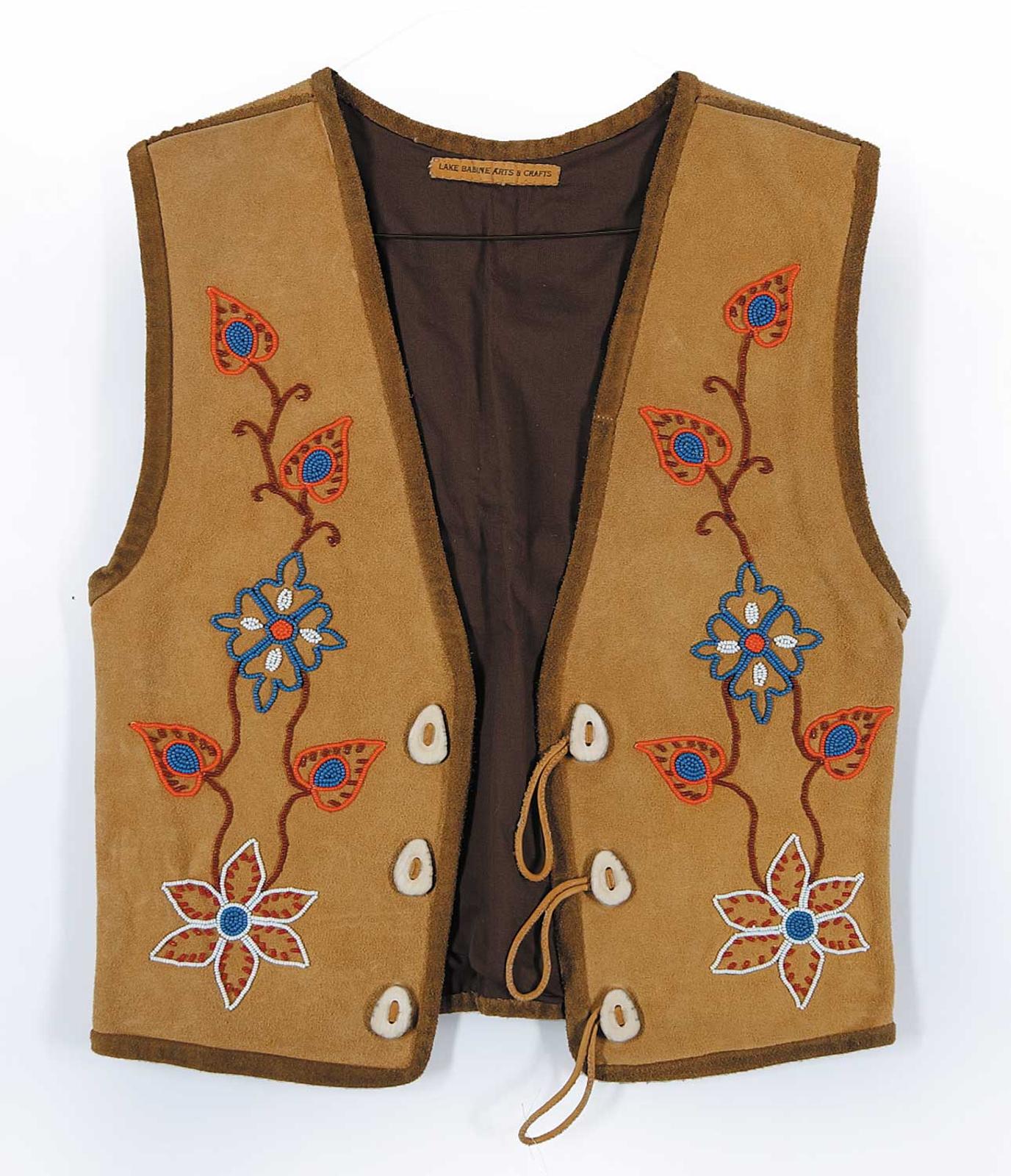 Robert Charles Aller (1922-2008) - Untitled - Moose Hide Vest with Antler Buttons and Beads