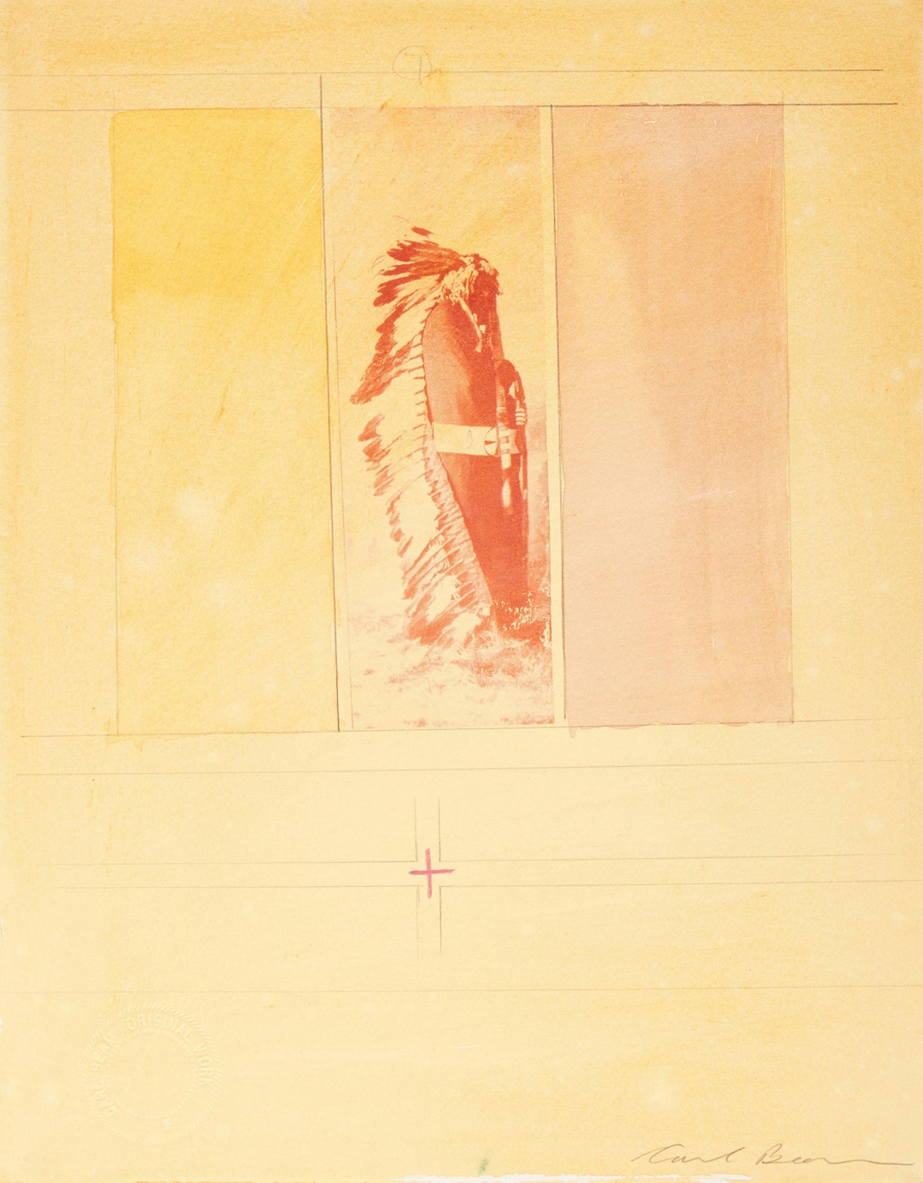 Carl Beam (1943-2005) - Untitled (Encyclopedia of the American West); Untitled (Figure in Ceremonial Dress); Untitled (7)