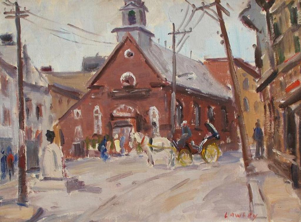 John Douglas Lawley (1906-1971) - Old Montreal Street Scene With Horse And Cart