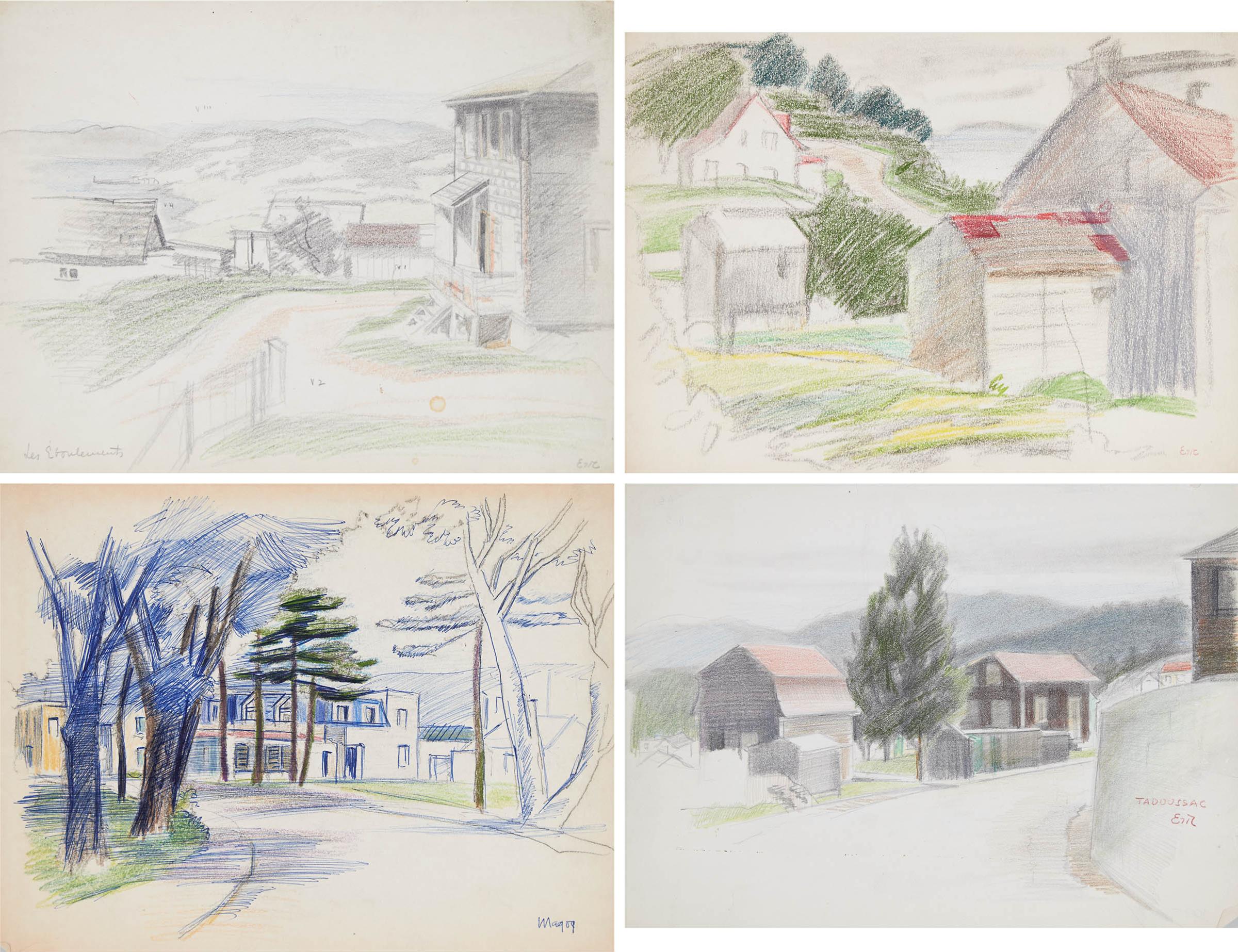 Eric E. Goldberg (1890-1969) - Portfolio Of 35 Drawings And Sketches