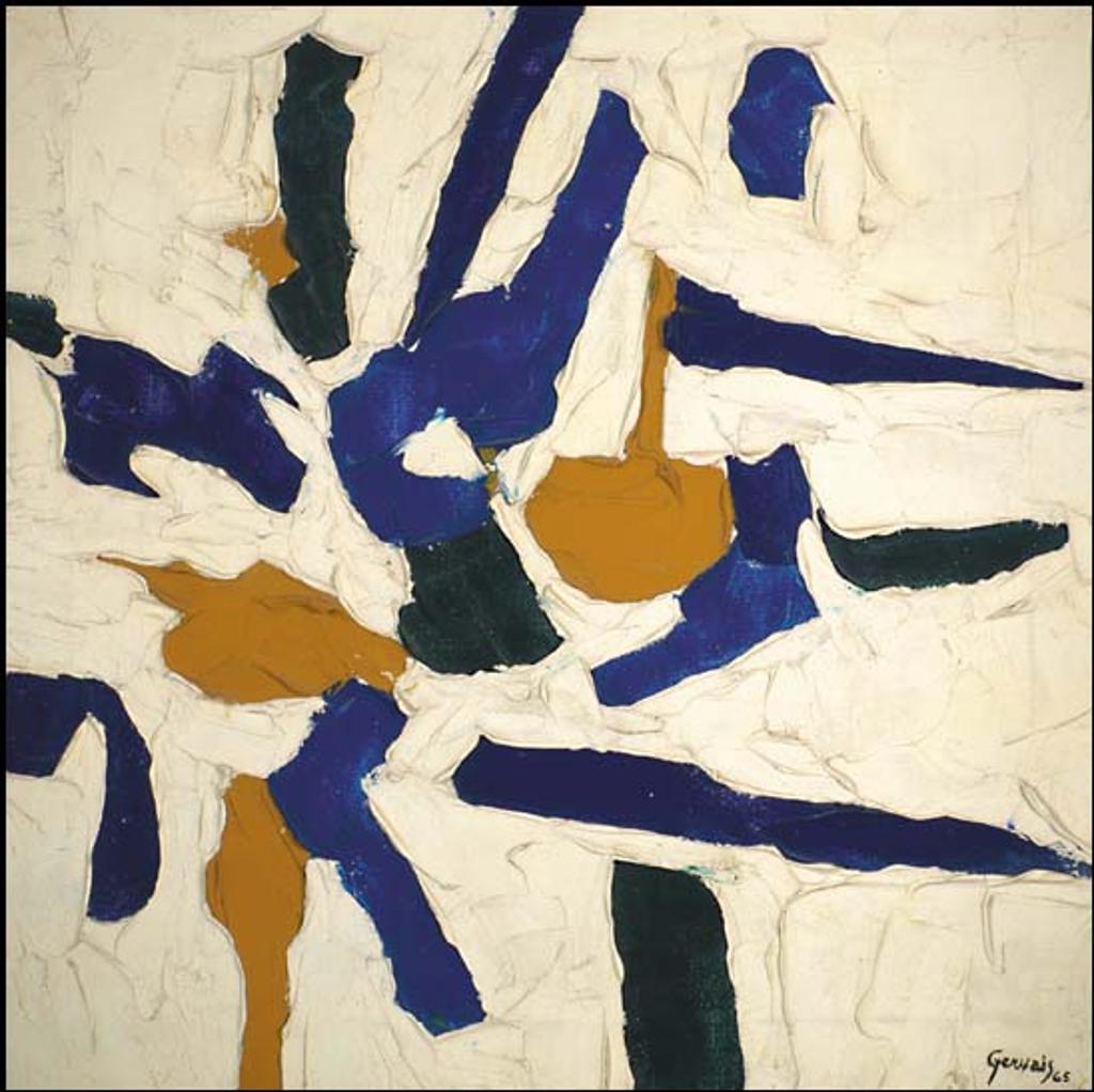 Lise Gervais (1933-1998) - Abstraction en bleu, jaune et vert