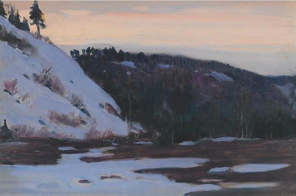 Clarence Alphonse Gagnon (1881-1942) - Fin D’Hiver, Crepuscule, Baie St. Paul, Quebec