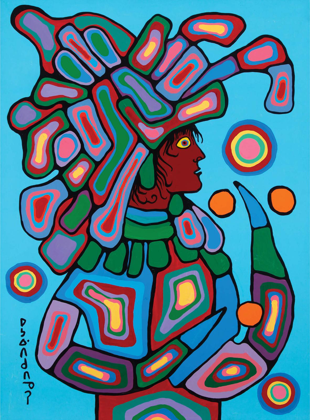 Norval H. Morrisseau (1931-2007) - Self Portrait In Astral Form (Cause And Effect)
