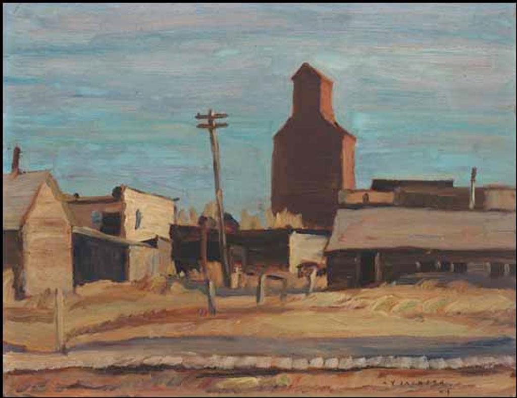 Alexander Young (A. Y.) Jackson (1882-1974) - Grain Elevator / Mountain Landscape (verso)