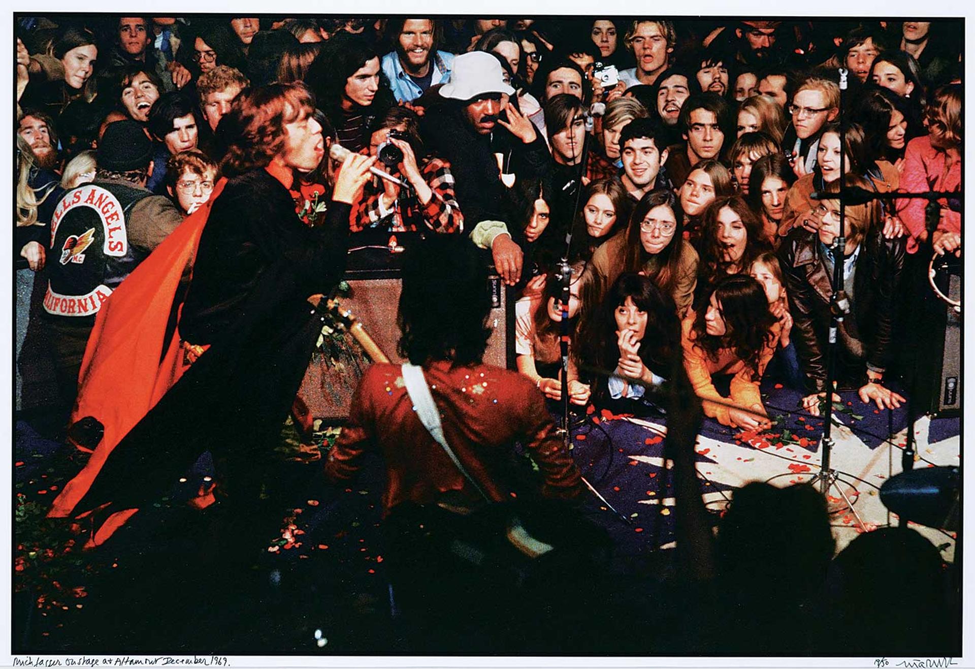 Ethan Russell (1945) - Mick Jagger on Stage at Altamont, December 1969  #19/50