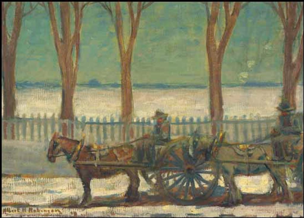Albert Henry Robinson (1881-1956) - Carts at Pointe Claire, Quebec