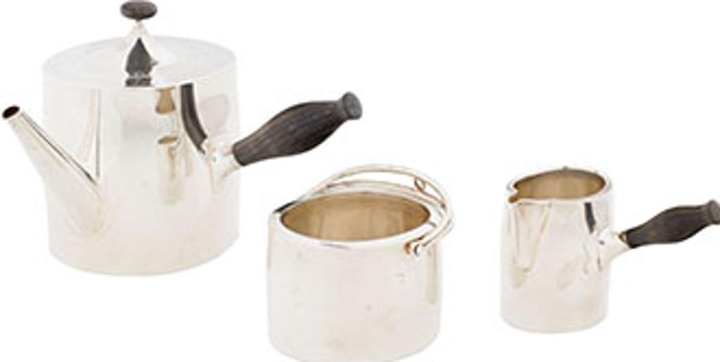 Hans Hansen (1884-1941) - Teapot, Creamer, Sugar Pot (set of 3)