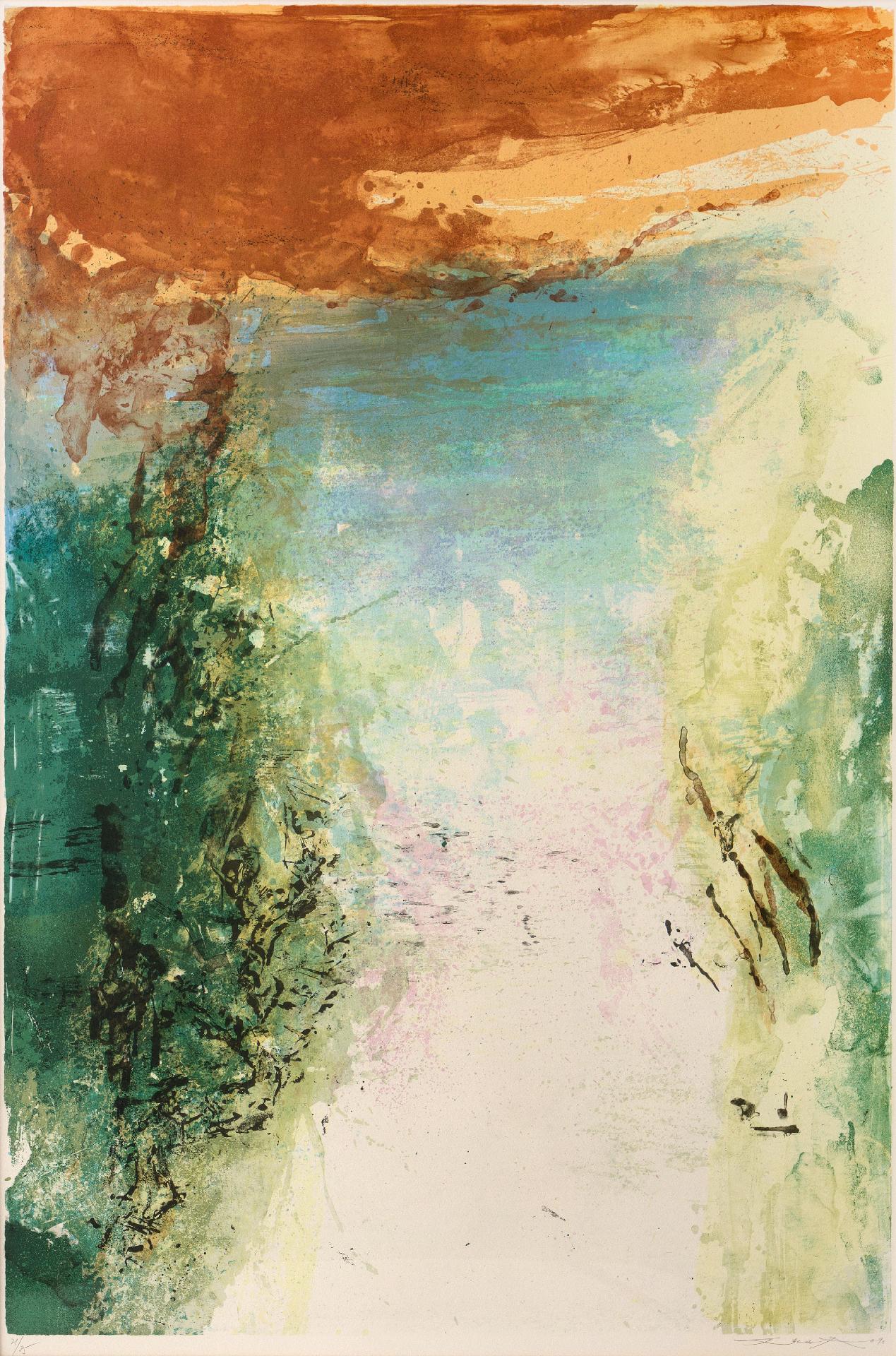 Zao Wou-Ki (1921-2013) - Sans titre / Untitled (Planche tirée de la suite / Plate from the series « Mémoire de la liberté »), 1990