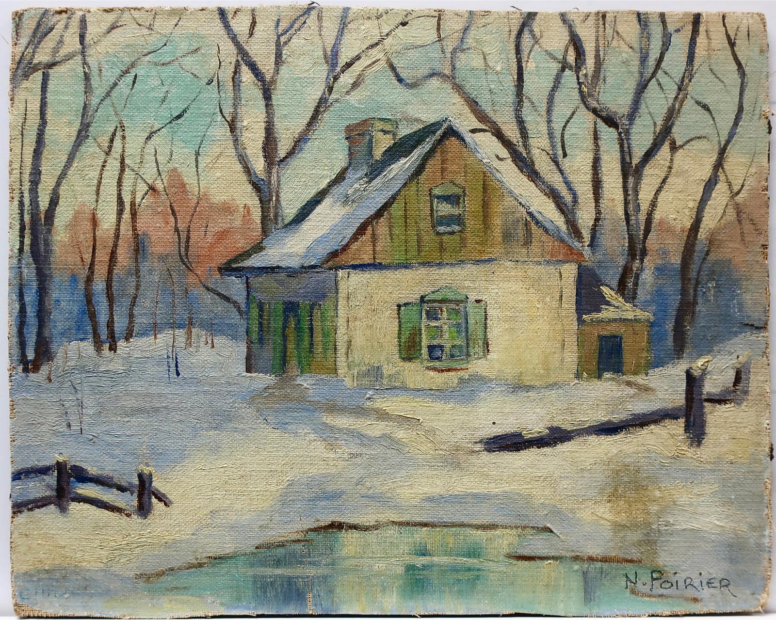 Narcisse Poirier (1883-1983) - House In Winter