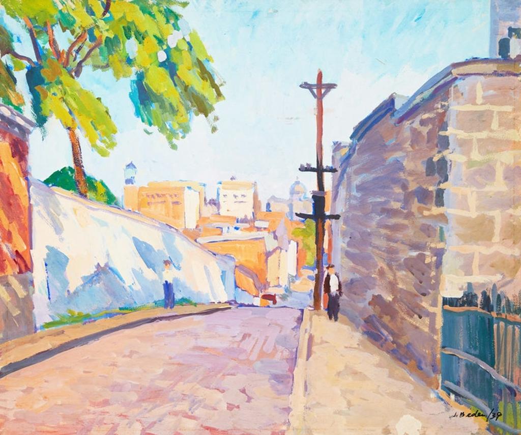 Jack Beder (1910-1987) - Hilby Street, Montreal; Summer Landscape with Church