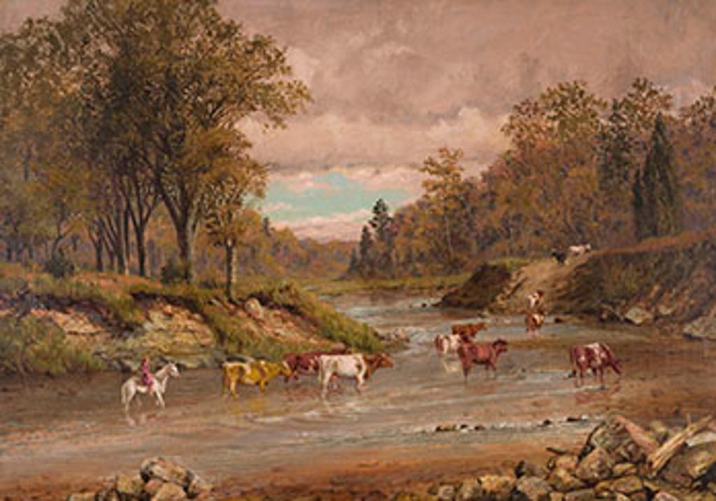 Thomas Mower Martin (1838-1934) - Stream with Cattle