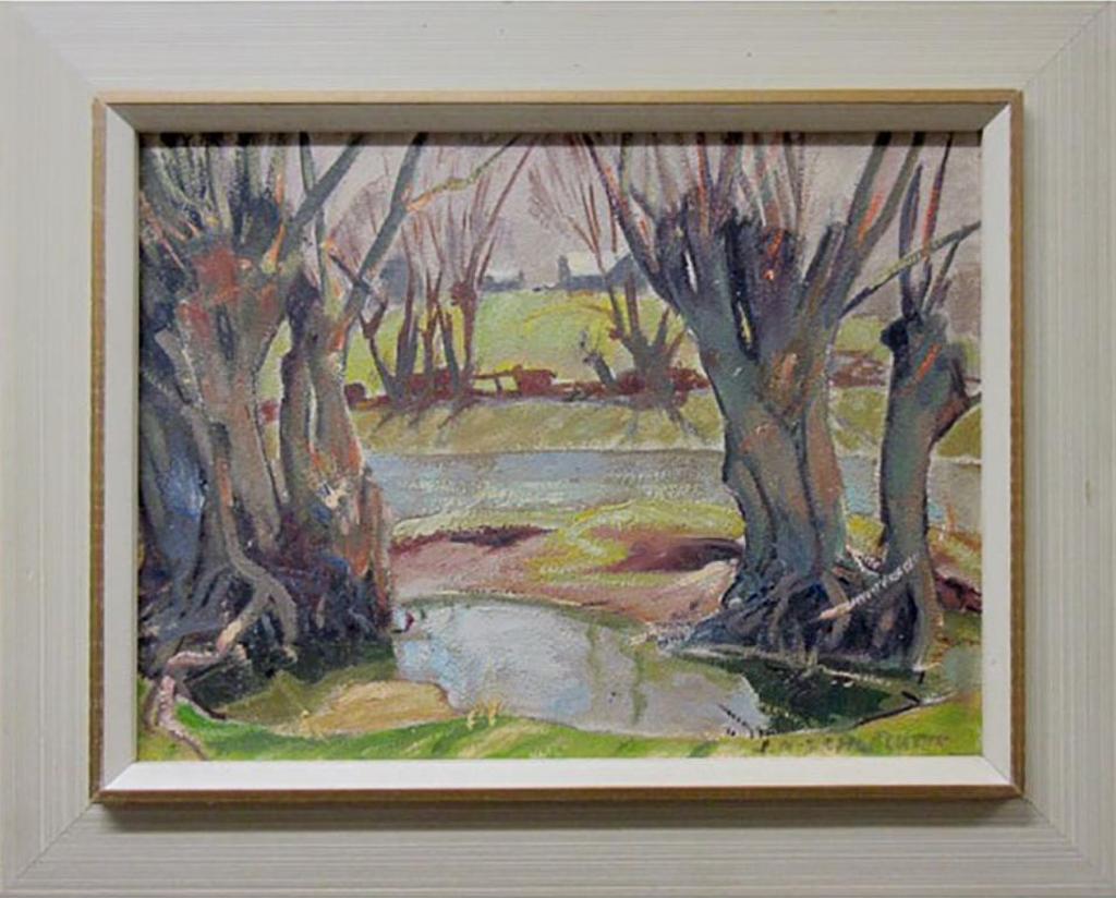 John N. Schlachter (1906-1982) - Flood Willows On The Conestoga