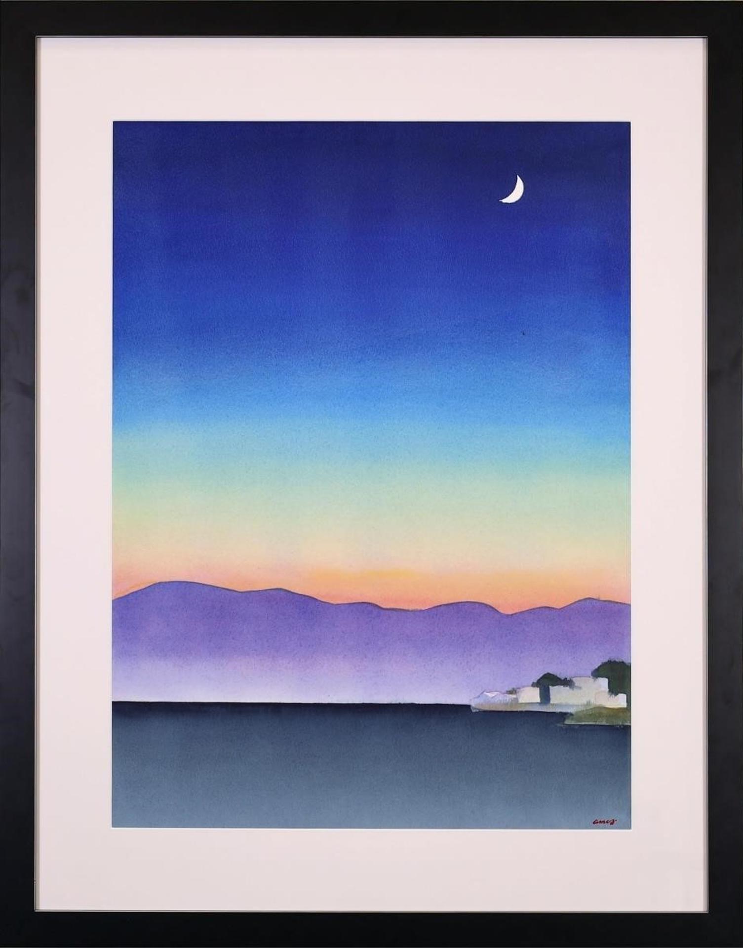 Robert Edward Wood (1919-1980) - Moon Over Macaulay Point, Victoria, BC