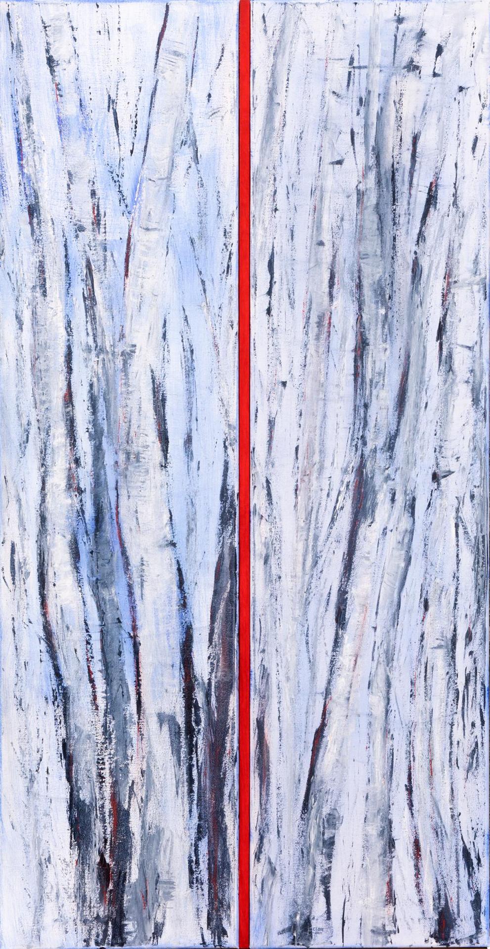 Patrick Close (1950) - Winter Aspens (Red)