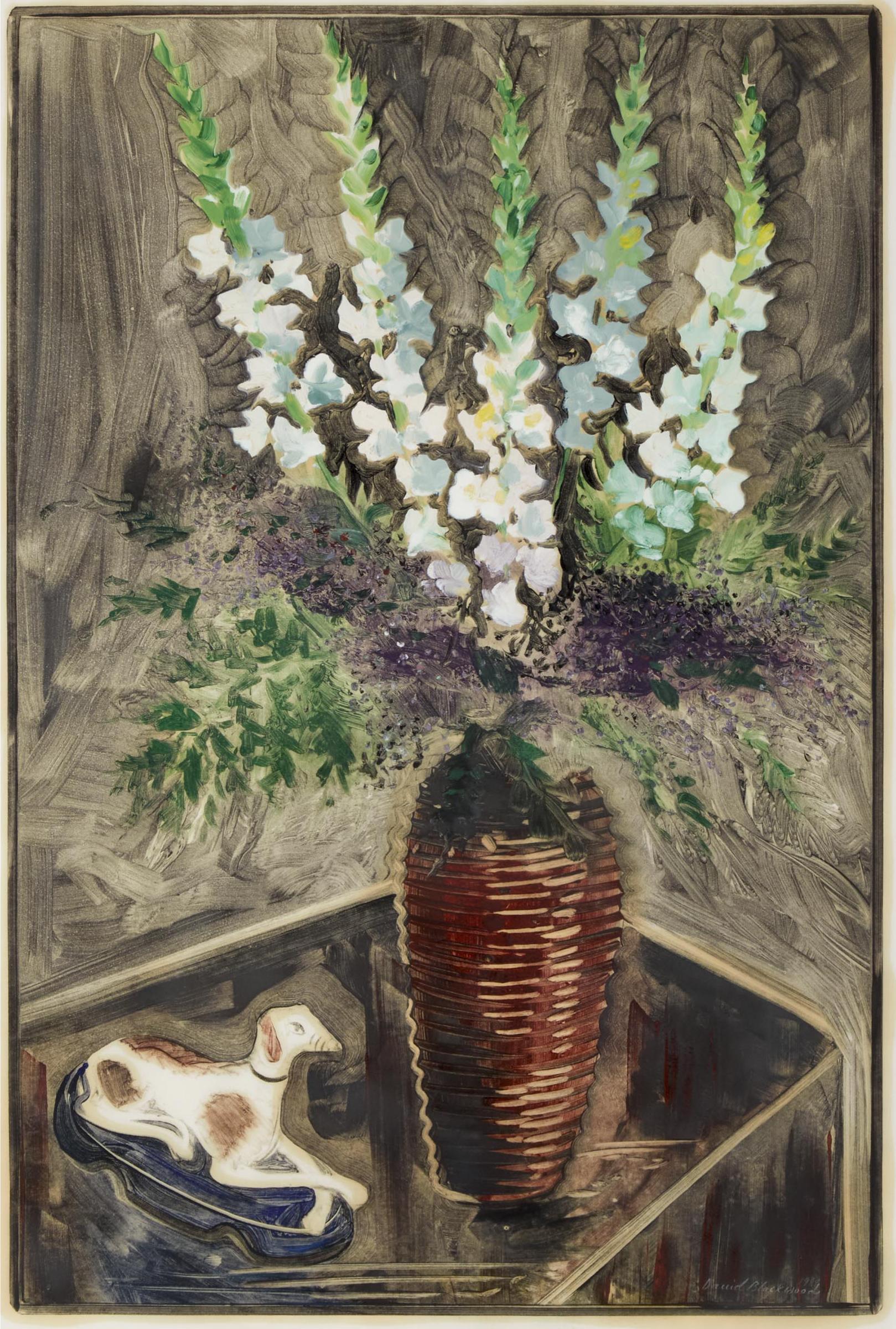 David Lloyd Blackwood (1941-2022) - Snapdragons With Feather, 1989