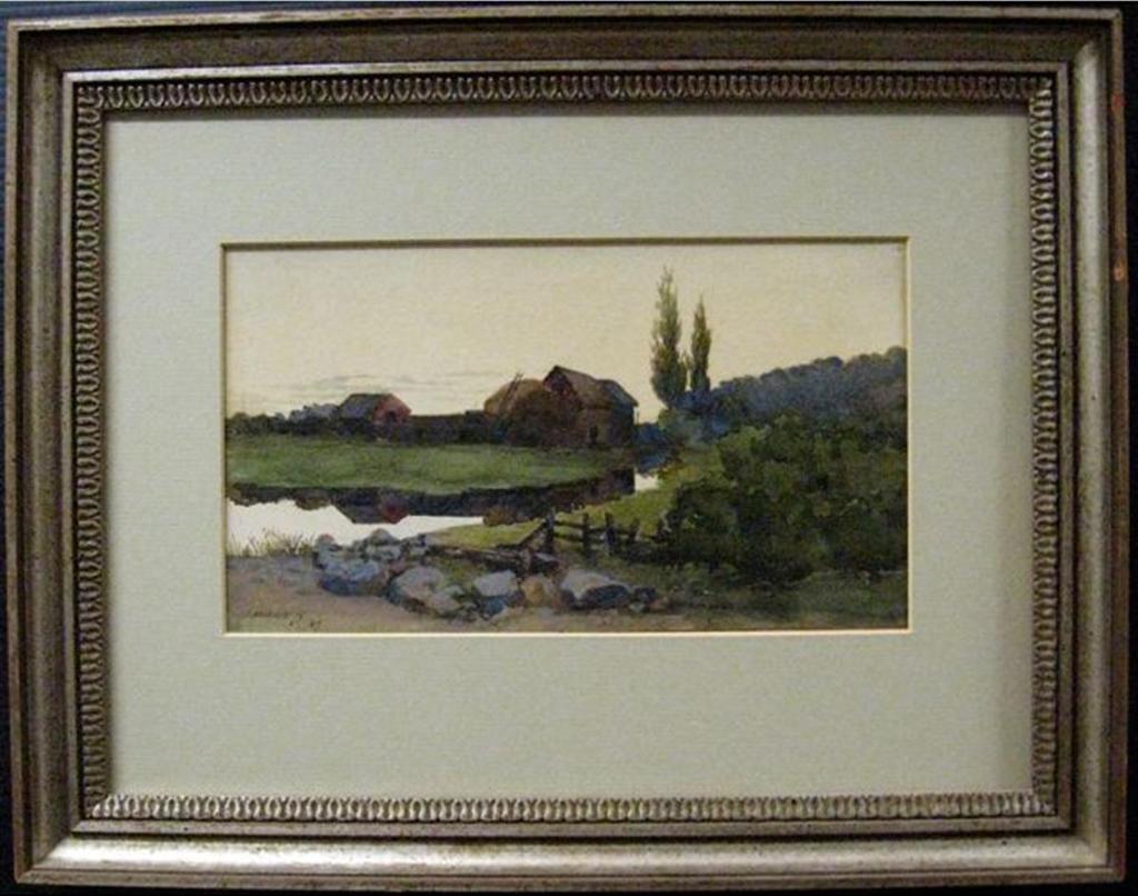 John William Hurrell Watts (1850-1917) - Farmscape With Winding River