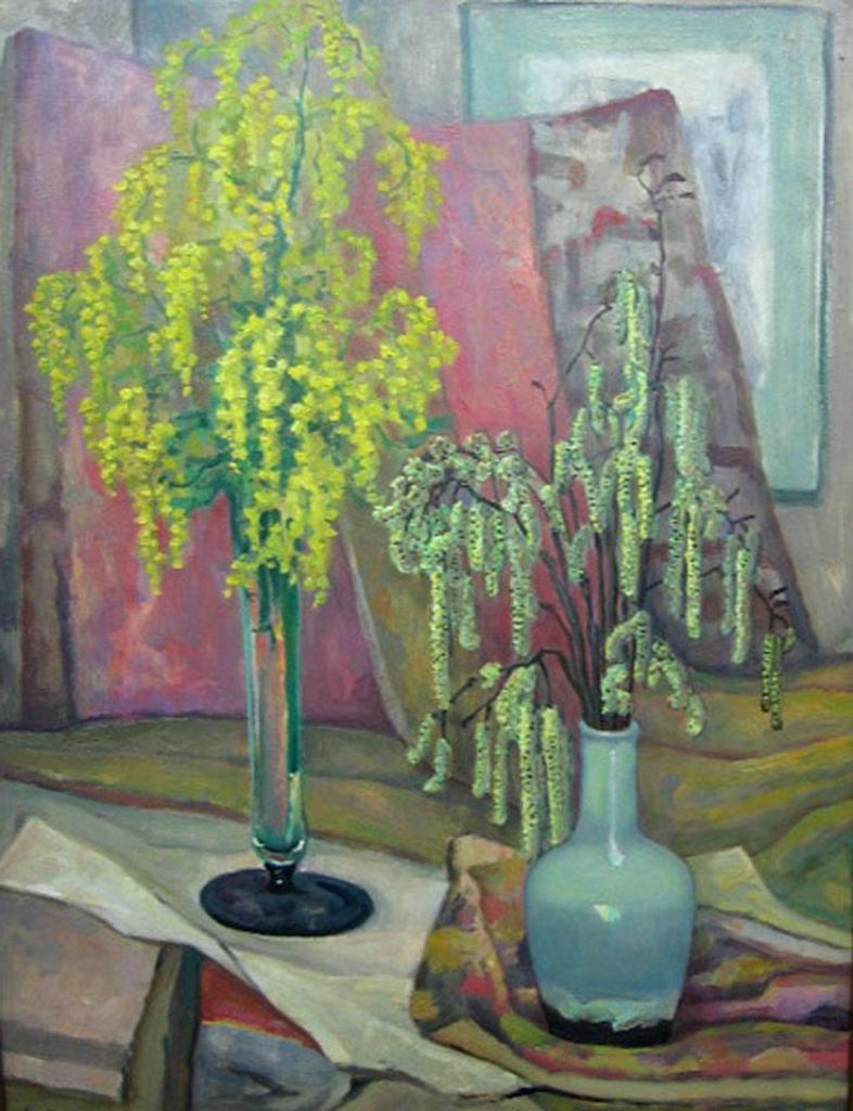 Laurentis - Still Life Of Mimosa And Catkins