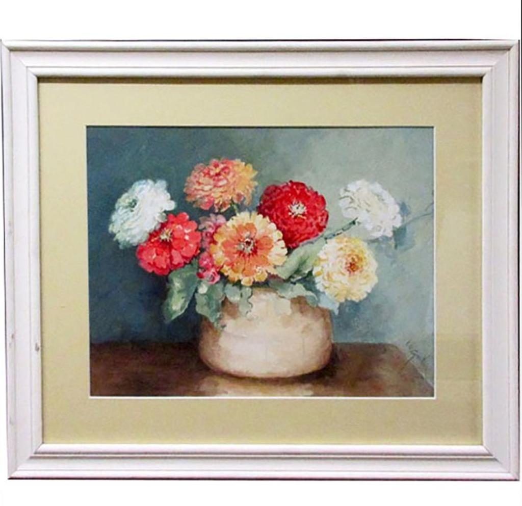 Gertrude Euphemia “Effie” Smith (1867-1960) - Chrysanthemums In A Beige Vase