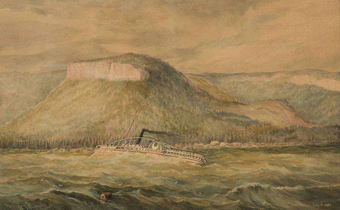 William Armstrong (1822-1914) - Ploughboy Sidewheeler, Off Lonely Island, Georgian Bay, July 1, 1859