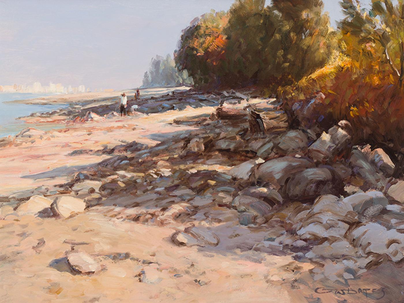 George William Bates (1930-2009) - Deserted Beach, Point Grey