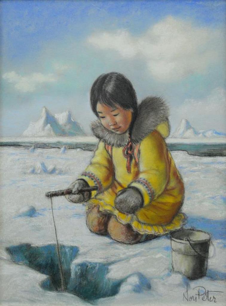 Nori Peter (1935-2009) - Inuit Child Fishing