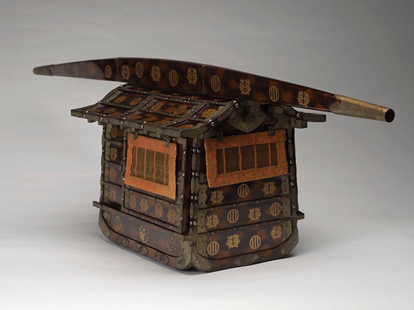 Japanese Art - A Japanese Lacquer Model of a Palanquin, Meiji Period, 19th Century