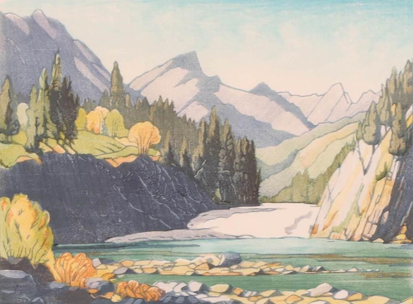 Margaret Dorothy Shelton (1915-1984) - BOW FALLS, BANFF; 1972 (1973)