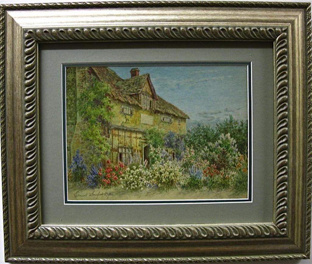 Ernest Sawford-Dye (1873-1965) - Thatched Inn With Floral Garden