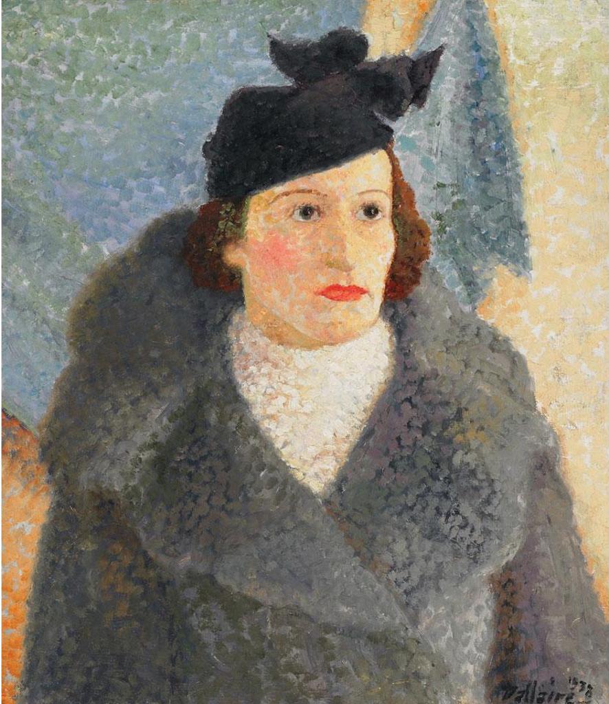 Jean-Philippe Dallaire (1916-1965) - Femme Au Chapeau Noir