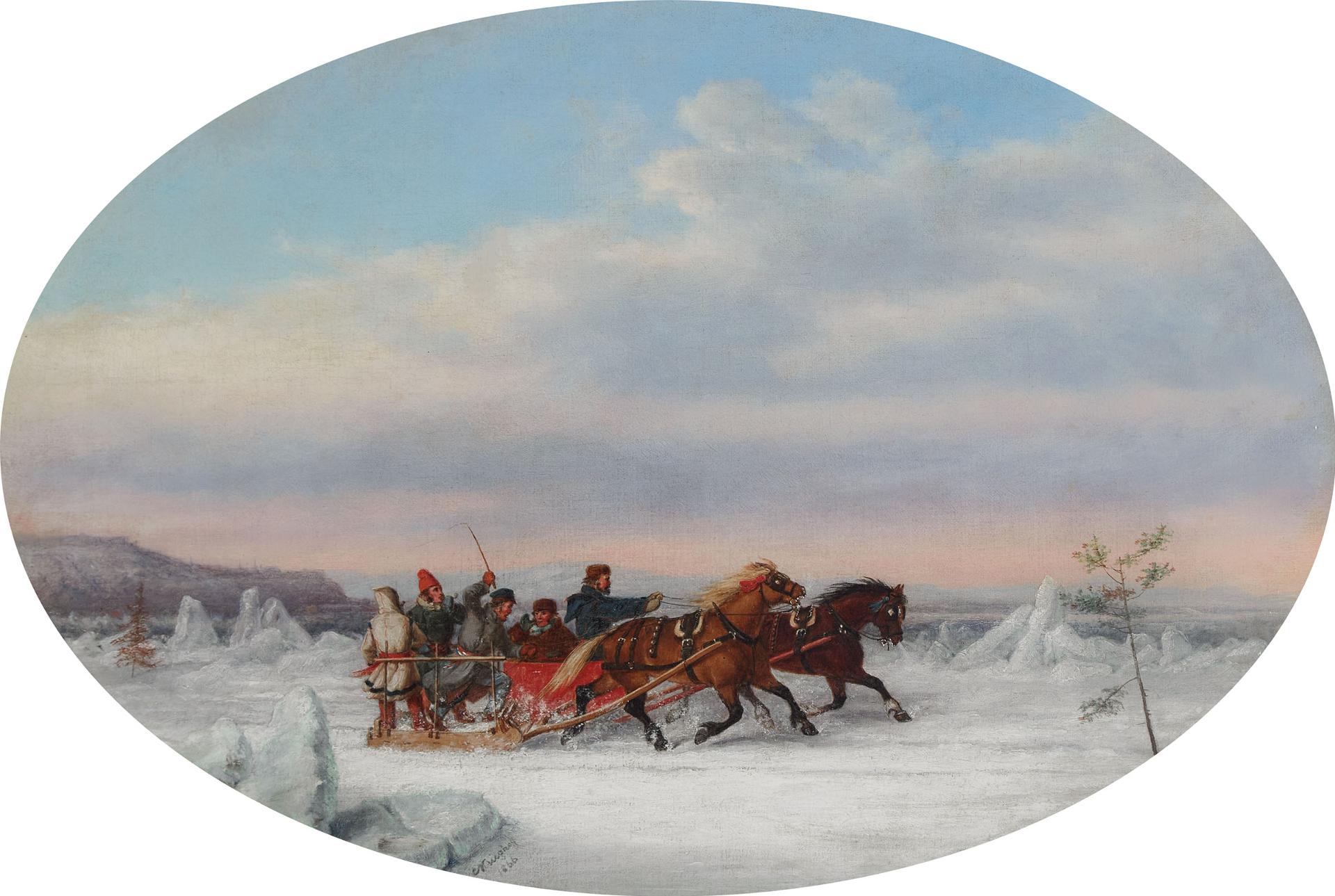 Cornelius David Krieghoff (1815-1872) - Race Across The St. Lawrence Between Québec And Lévis, 1866