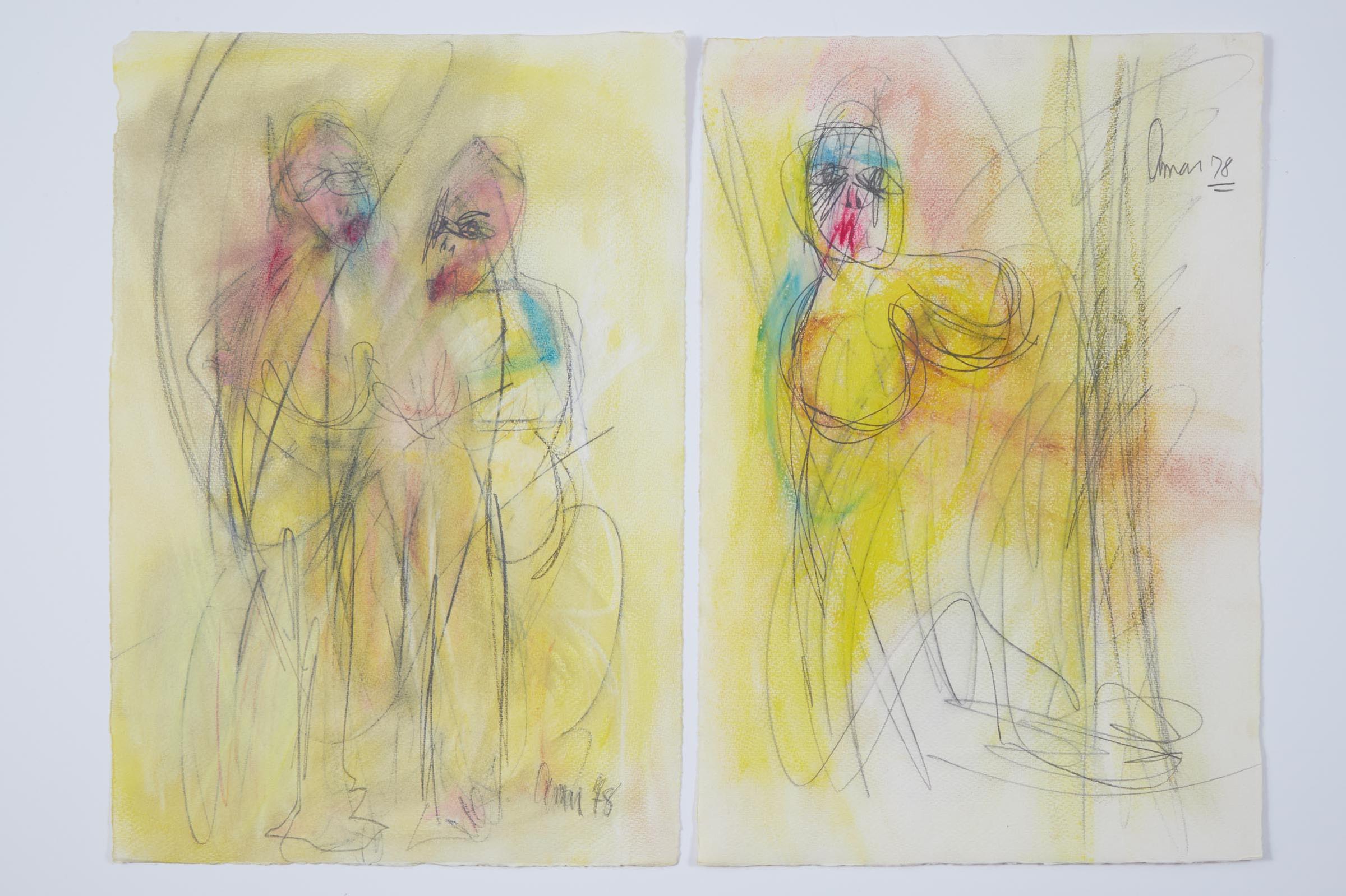 Joseph Amar (1954-2001) - Untitled (Abstract Forms Diptych), 1978