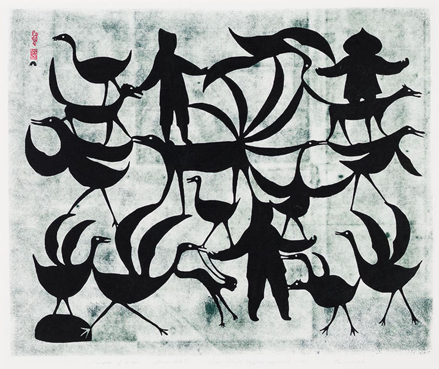 Kenojuak Ashevak (1927-2013) - Complex of Birds