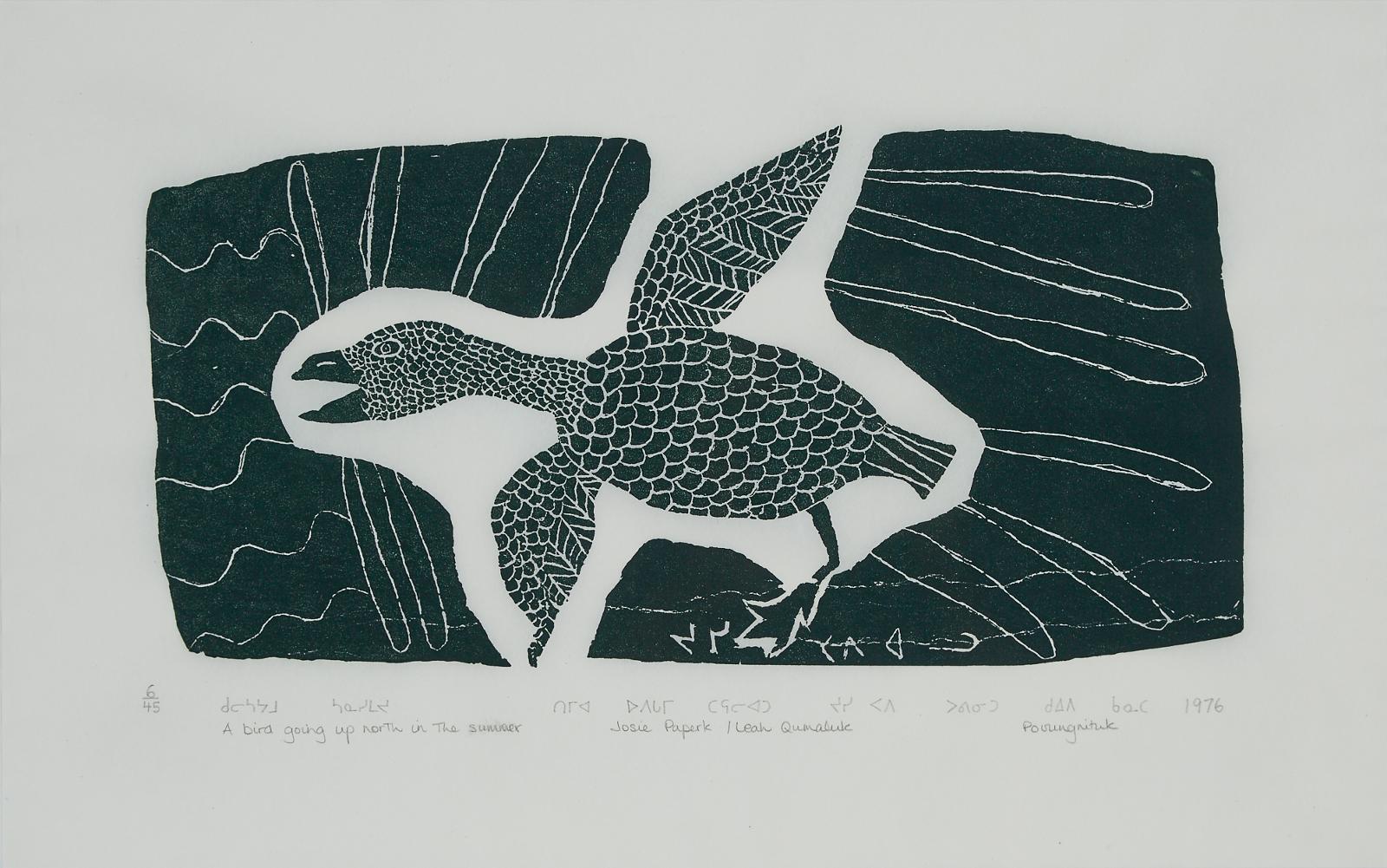 Josie Pamiutu Papialuk (1918-1996) - A Bird Going Up North In The Summer