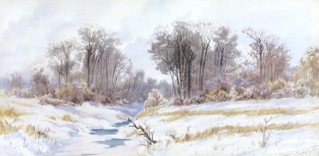 Thomas Mower Martin (1838-1934) - Winter Landscape With Thawing Creek