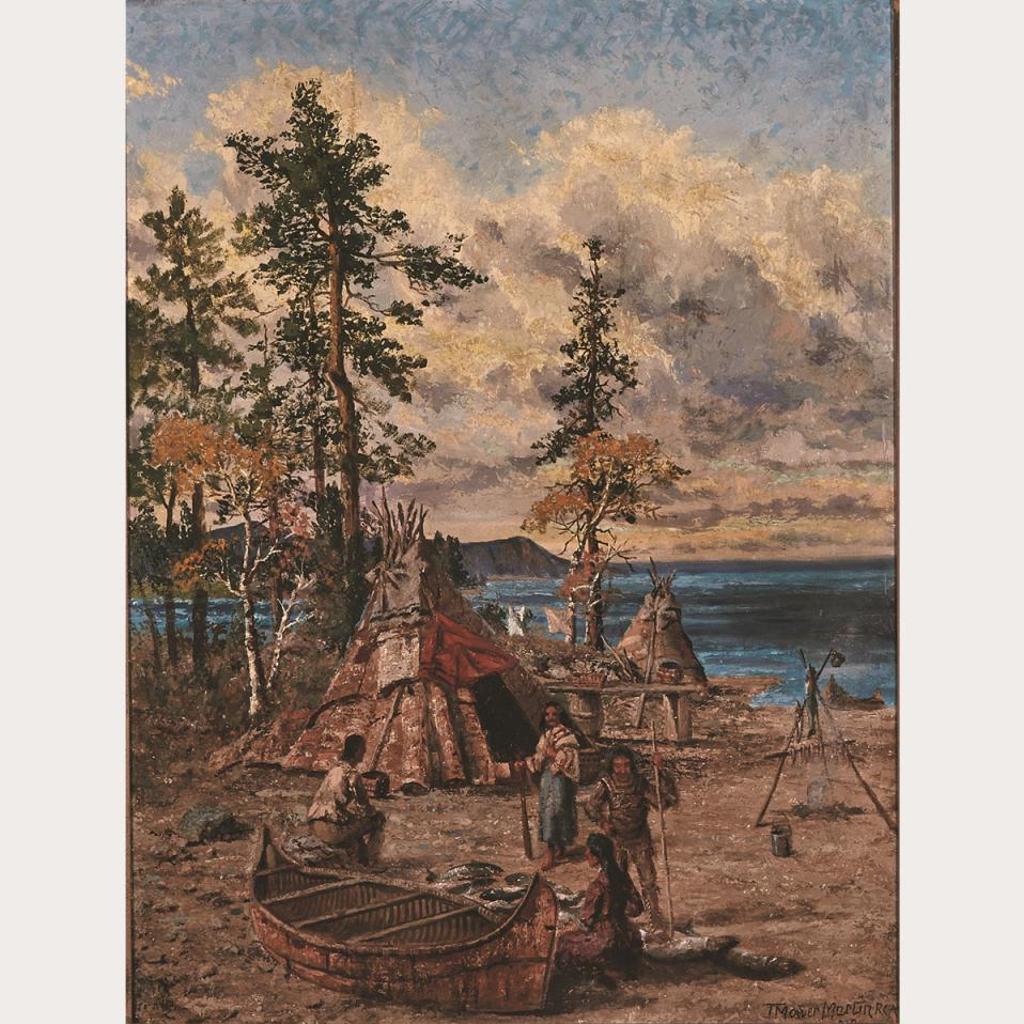 Thomas Mower Martin (1838-1934) - Indian Encampment, L. Superior, Ont.