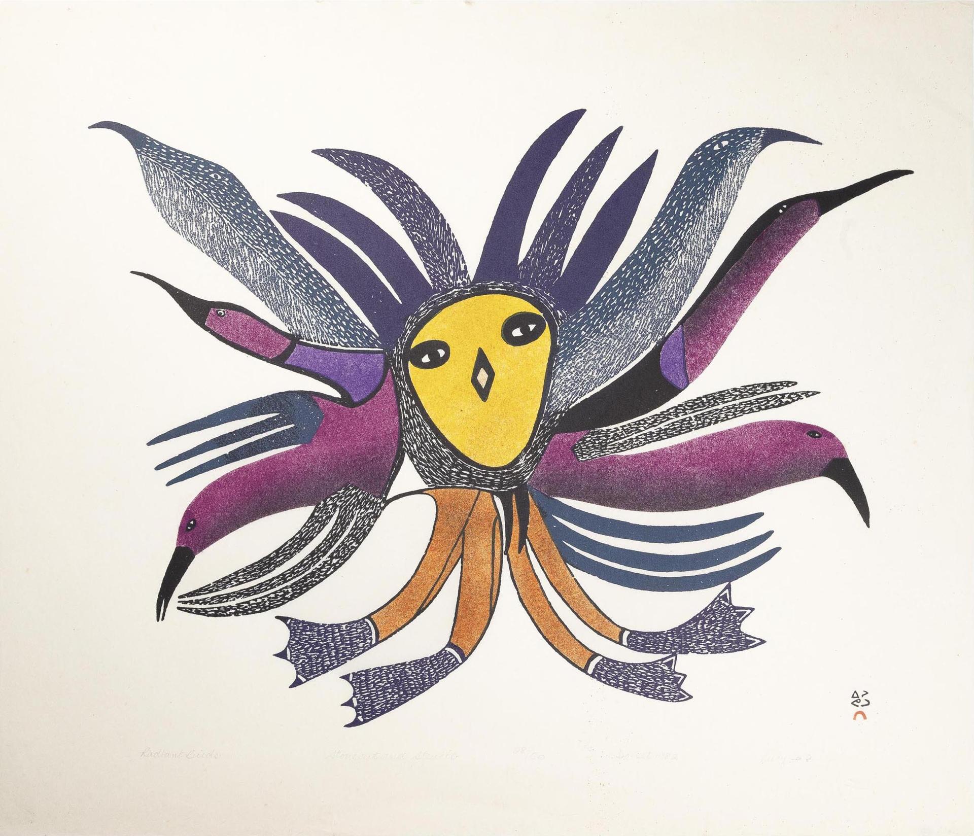 Lucy Qinnuayuak (1915-1982) - Radiant Birds, 1982