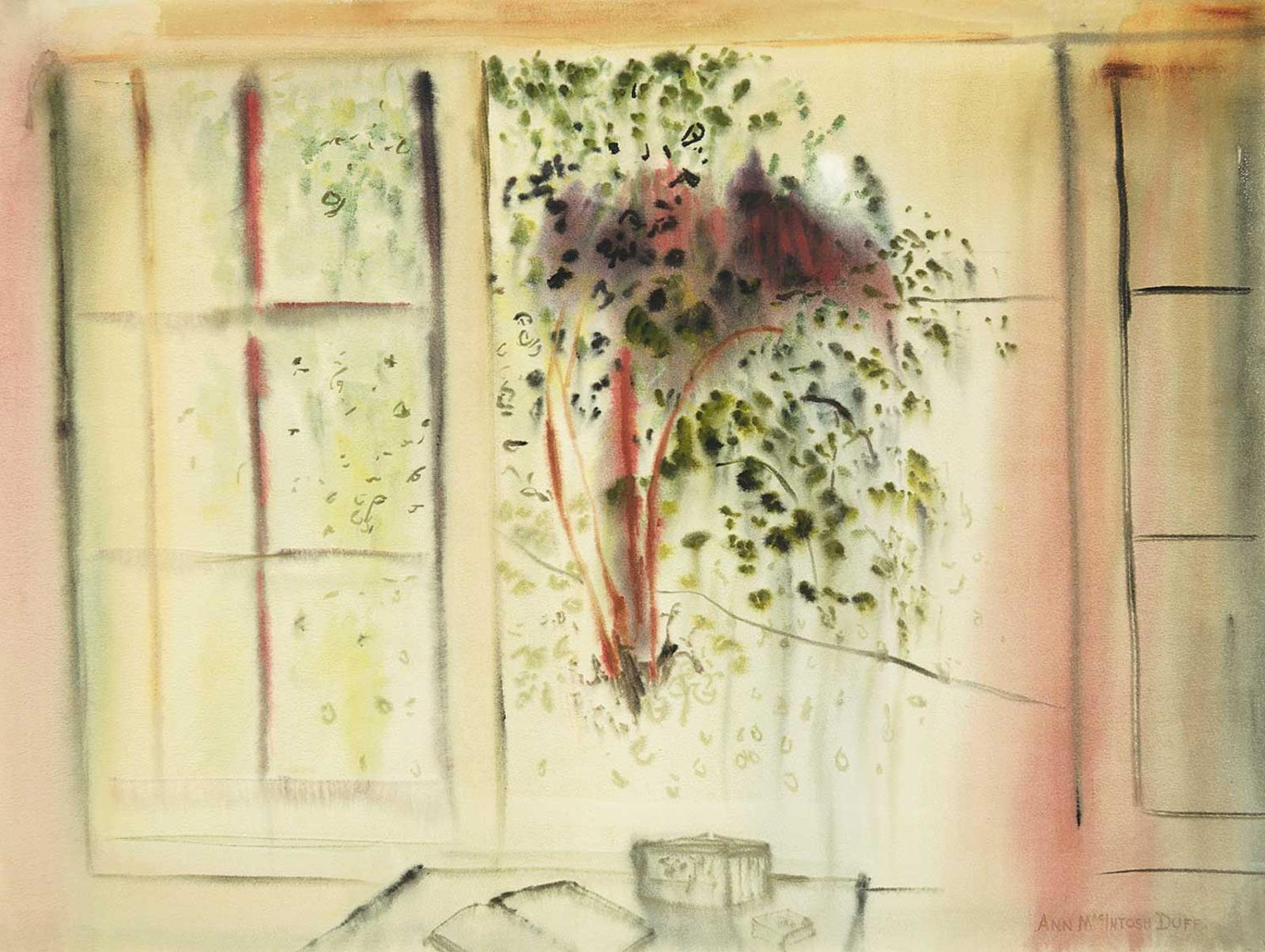 Ann MacIntosh Duff (1925) - Birch Tree and Window, Evening