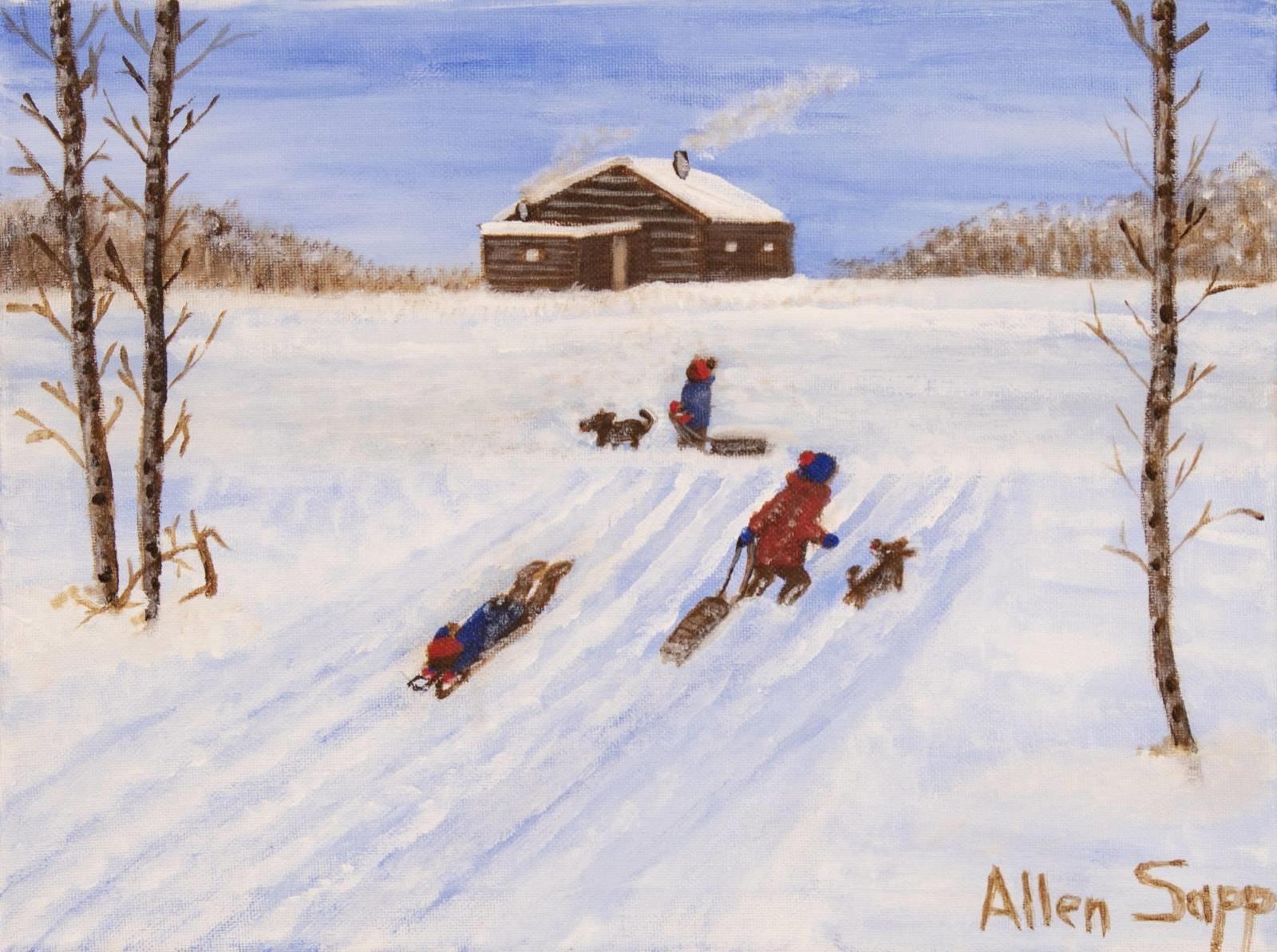 Allen Fredrick Sapp (1929-2015) - Kids Are Sliding And Having Fun