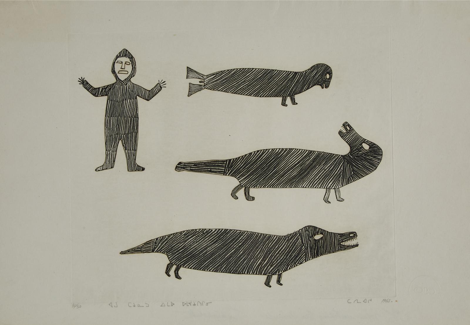 Tuckyashuk (1898-1972) - Man Watching Seal Animals