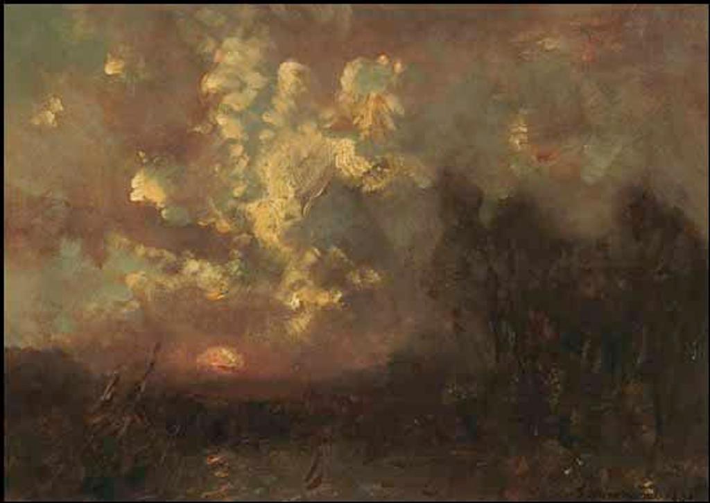 John A. Hammond (1843-1939) - Landscape with Sunset