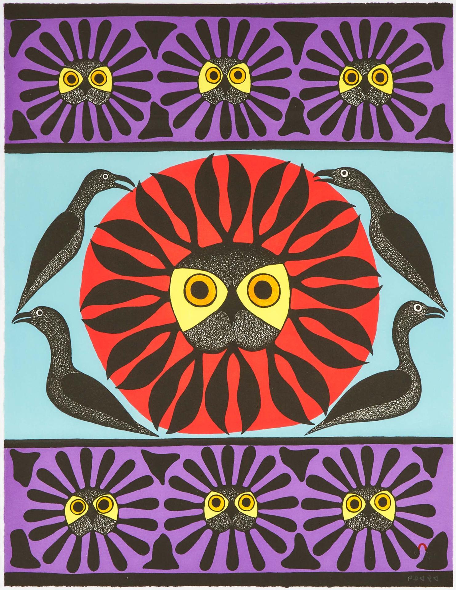 Kenojuak Ashevak (1927-2013) - Owls Treasure, 2002