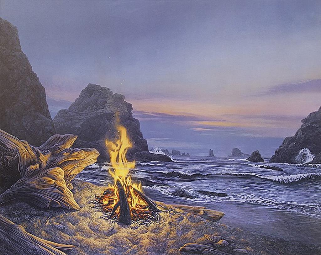 Stephen Lyman (1962-1996) - Beach Bonfire
