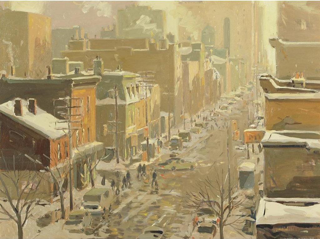 Arto Yuzbasiyan (1948) - Aerial View, Downtown Toronto In Winter