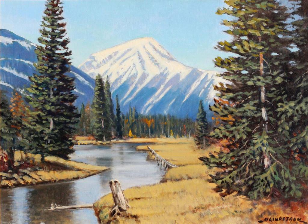 Matt Lindstrom (1890-1975) - Mountaiin Landscape